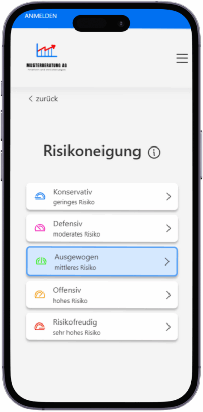 WealthKonzept Anlageassistent Mockup